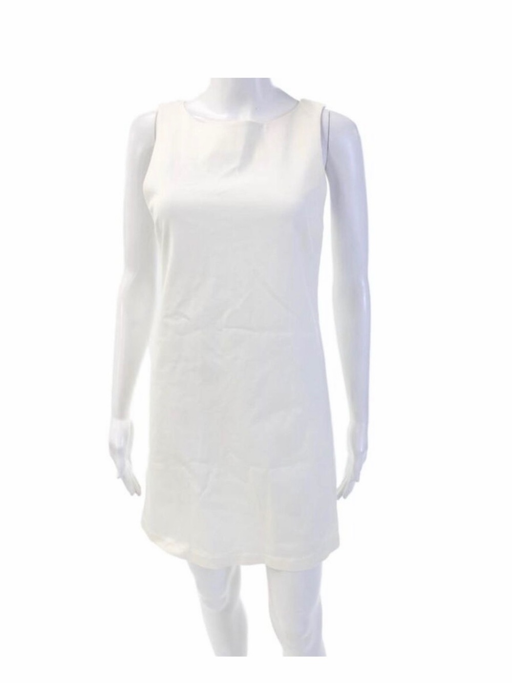 Alice + Olivia Womens Round Neck Sleeveless A-Line Mini Dress White Size 6